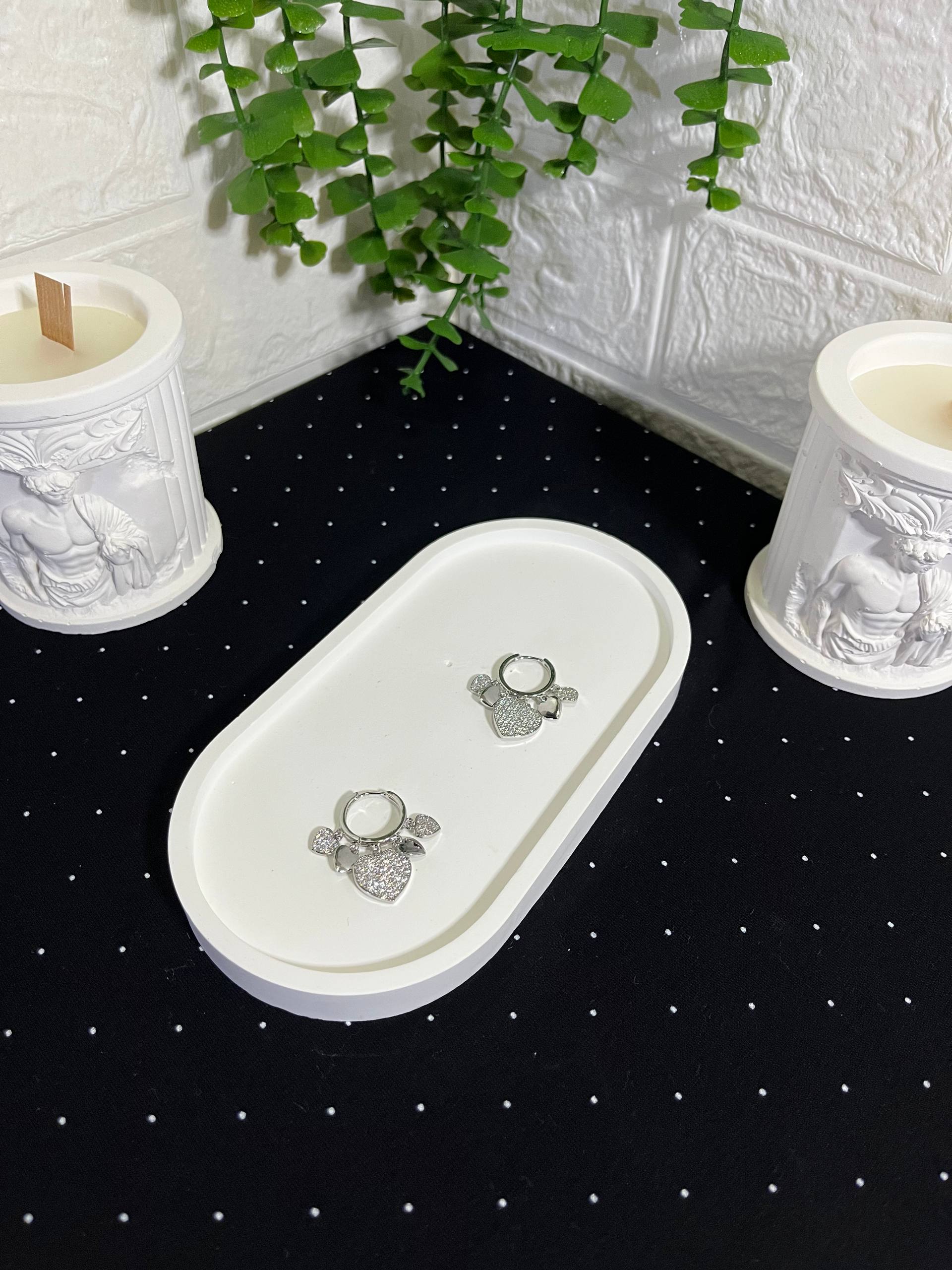 Çelik Kalpli Silver Küpe