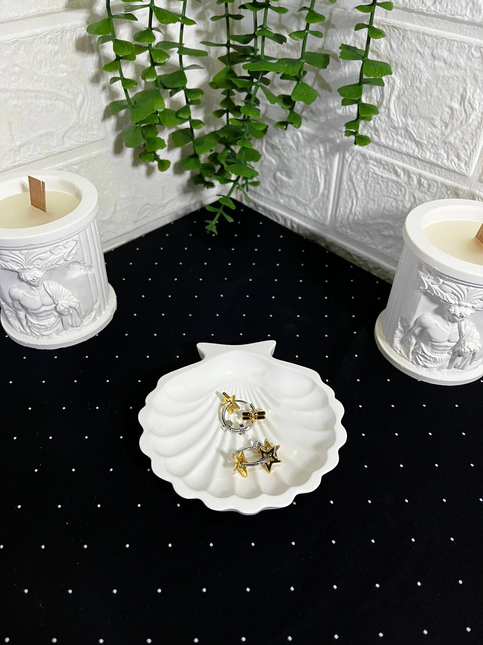 Çelik Yıldızlı Küpe