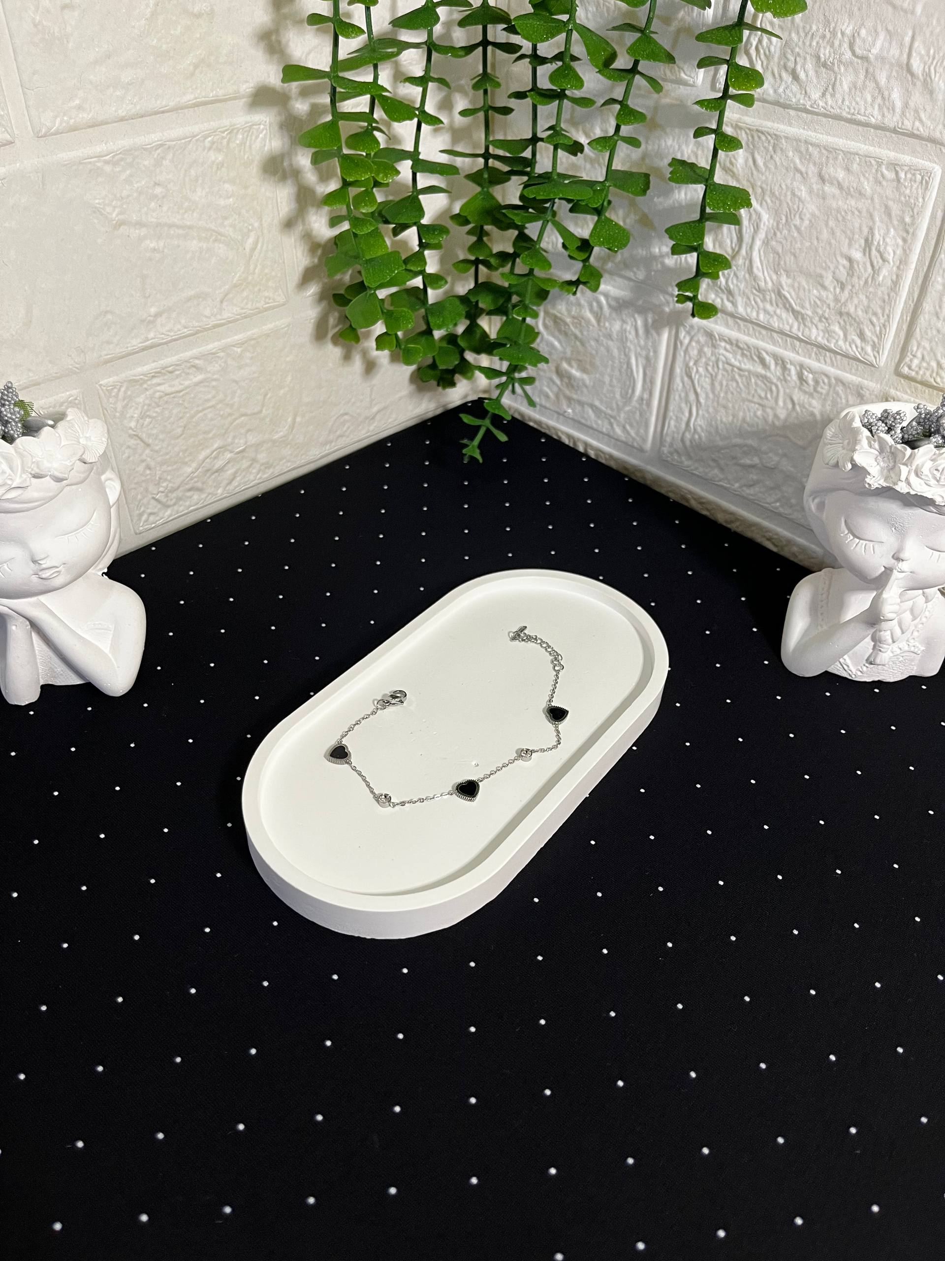 Çelik Kalpli Bileklik Silver