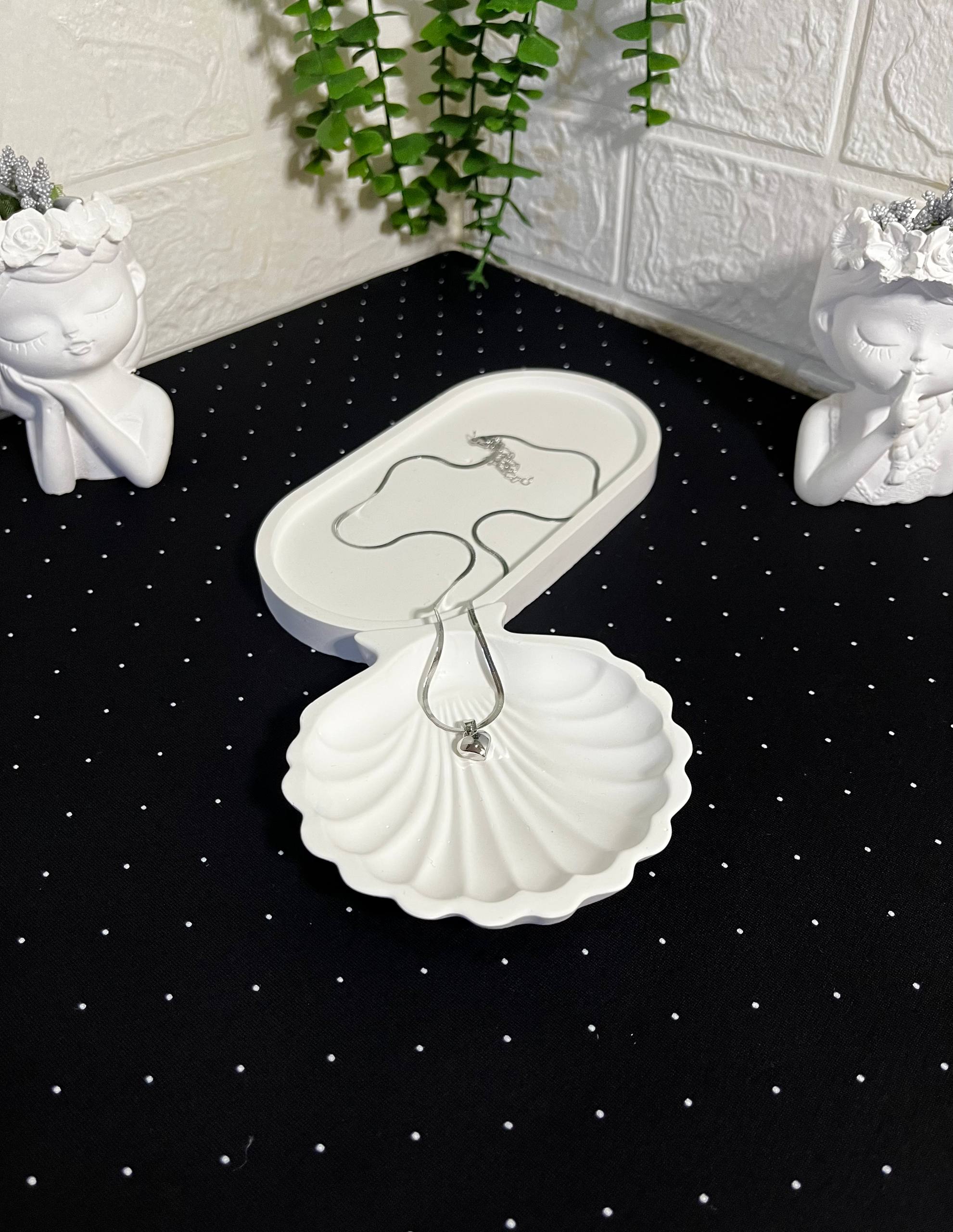 Kalp Figürlü Çelik Kolye Silver - Görsel 2