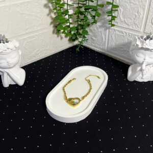 Kalpli Nazar Boncuklu Çelik Gold Bileklik