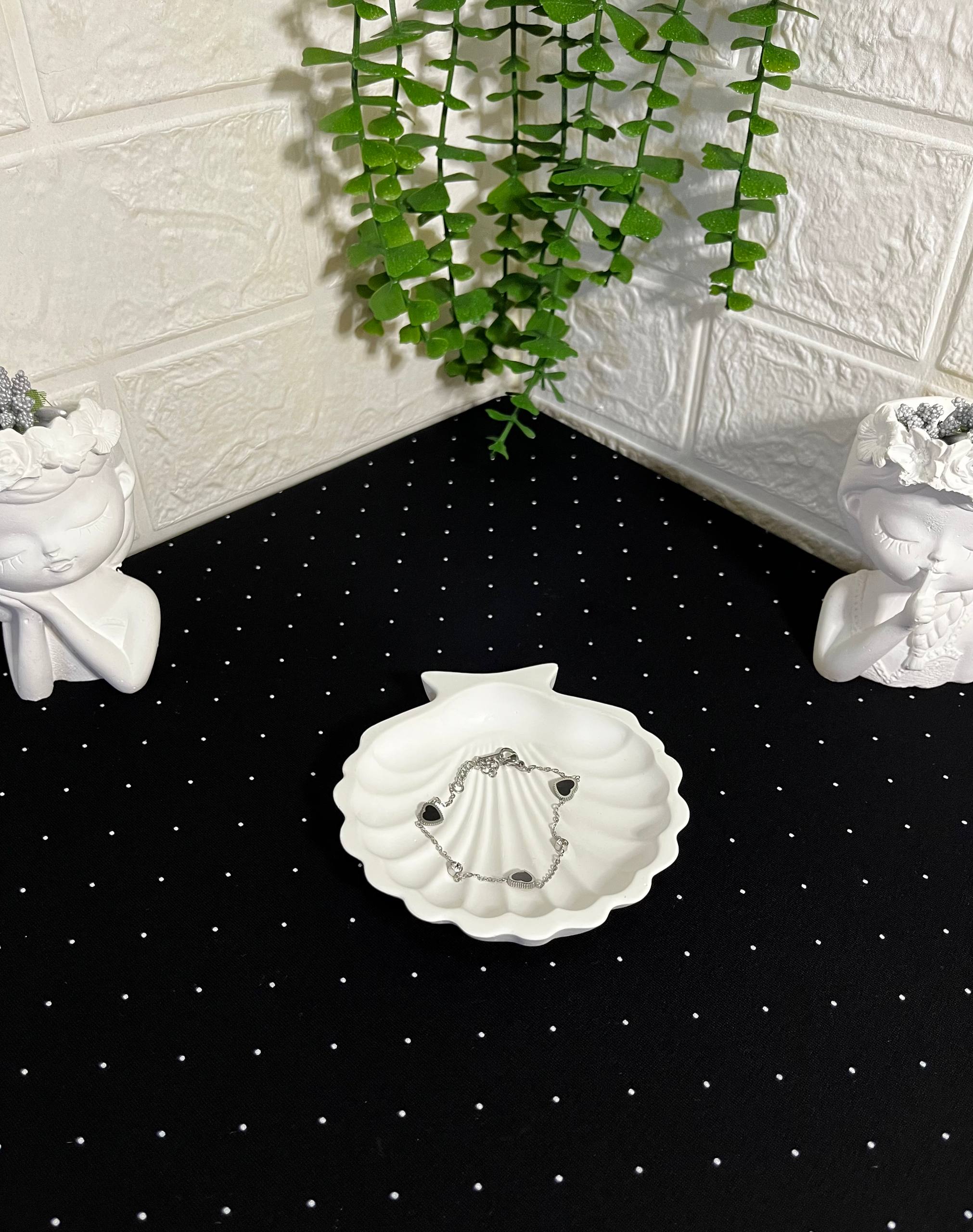 Çelik Kalpli Bileklik Silver - Görsel 2