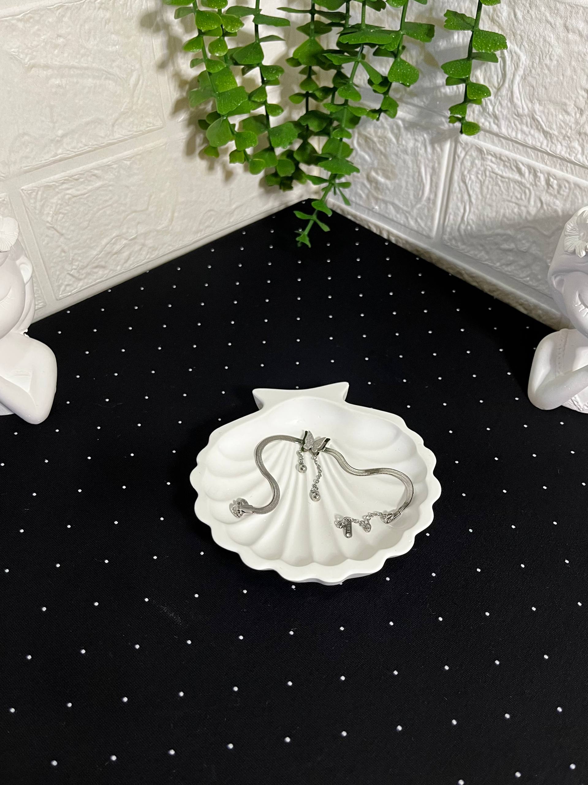 Kelebekli İtalyan Çelik Bileklik Silver-2