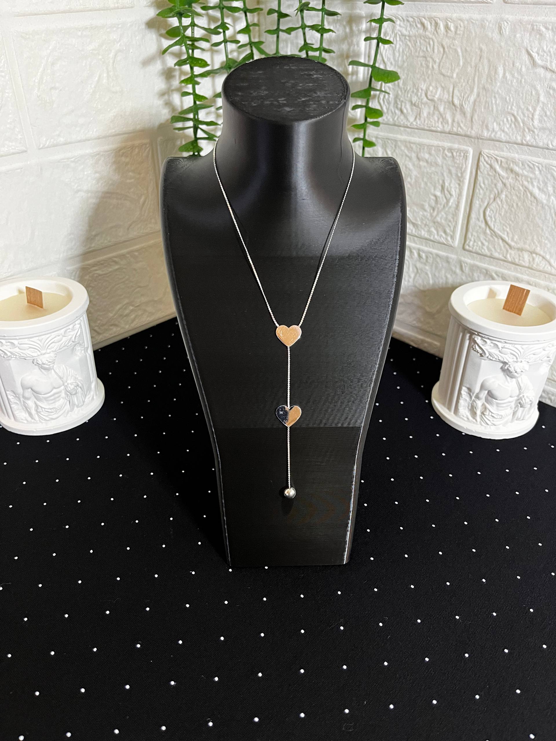 Çelik Kalpli Kolye Silver