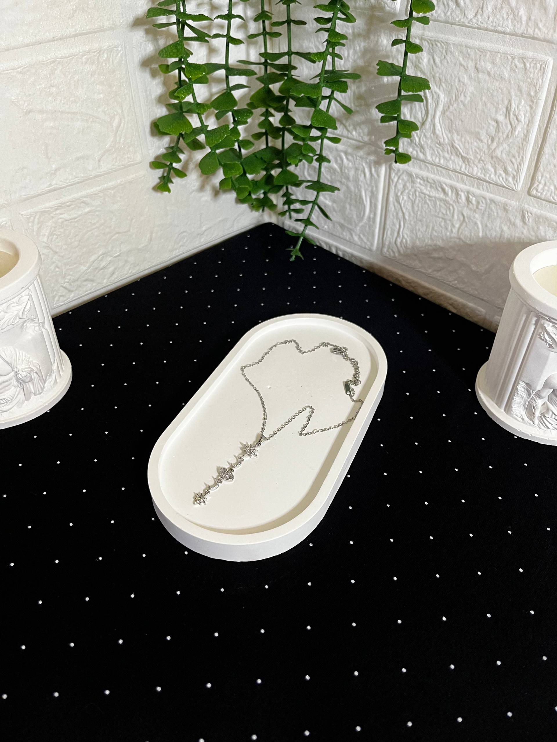 Çelik Motifli Kolye Silver - Görsel 2