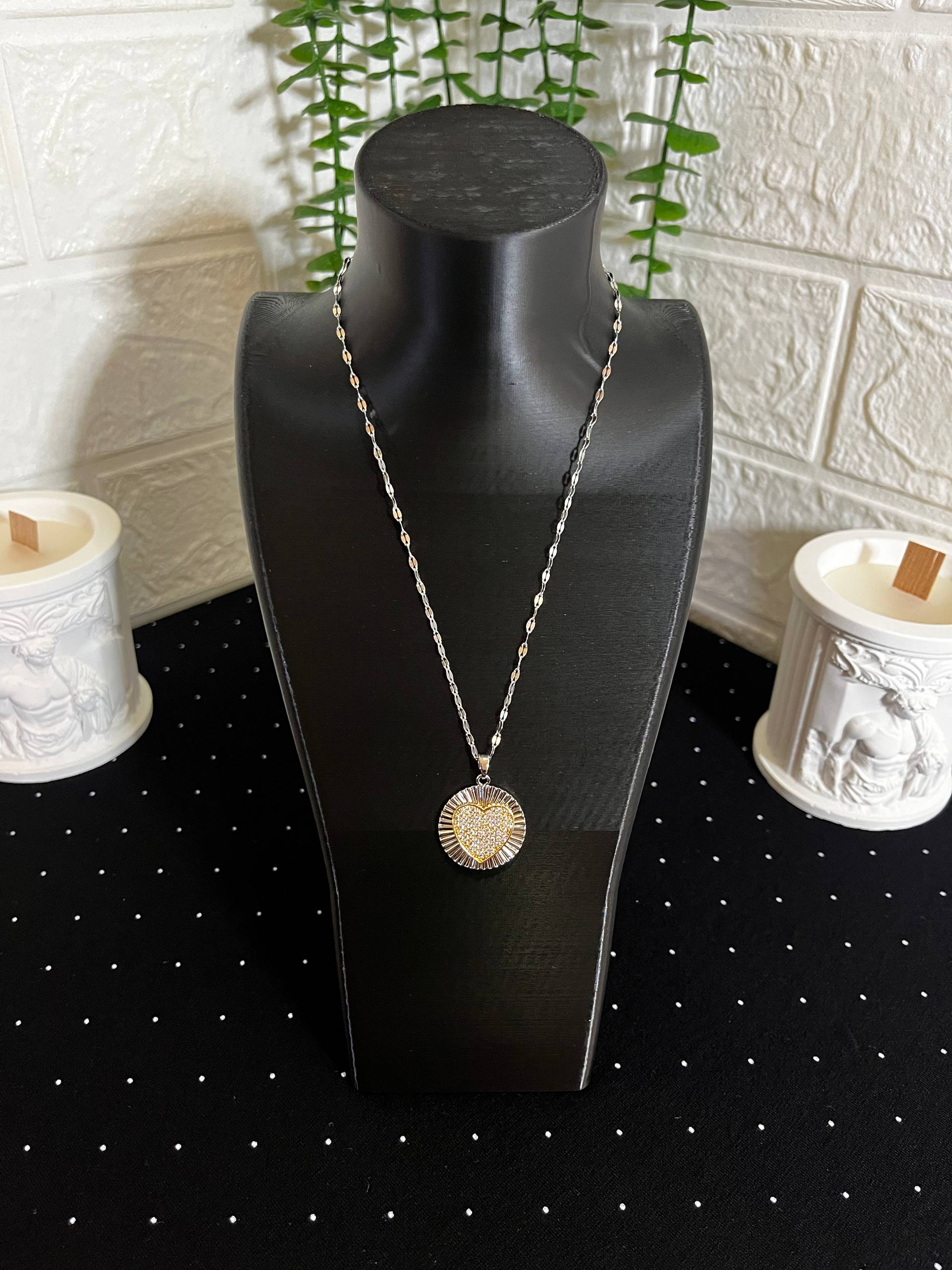 Kalpli Çelik Kolye Silver-7