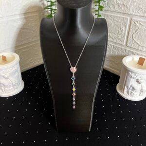 Kalpli Çelik Y Kolye Silver-2