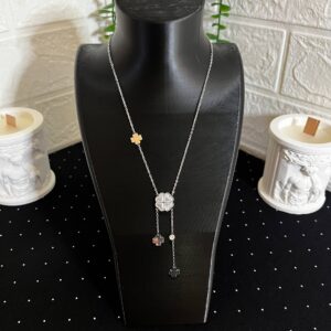 Yonca Model Çelik Kolye Silver-4