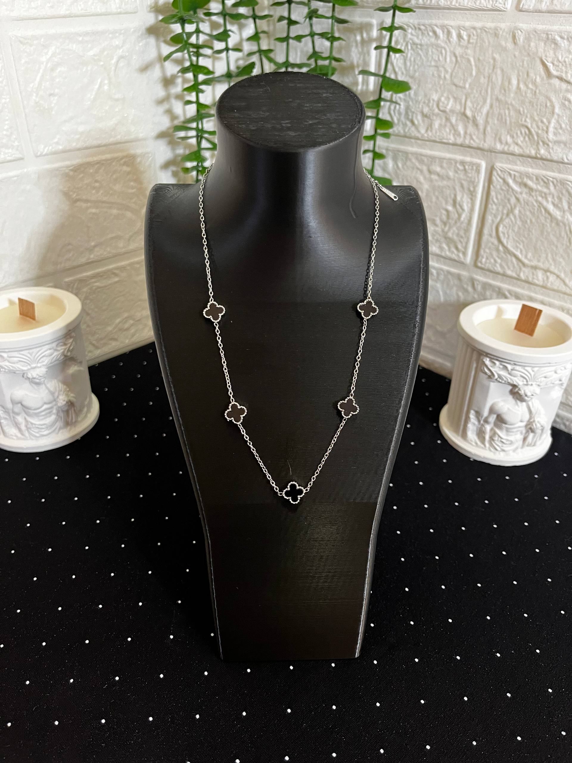 Yonca Model Çelik Kolye Silver-3