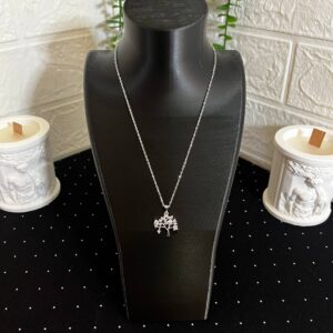 Yaşam Ağacı Çelik Zirkon Kolye Silver