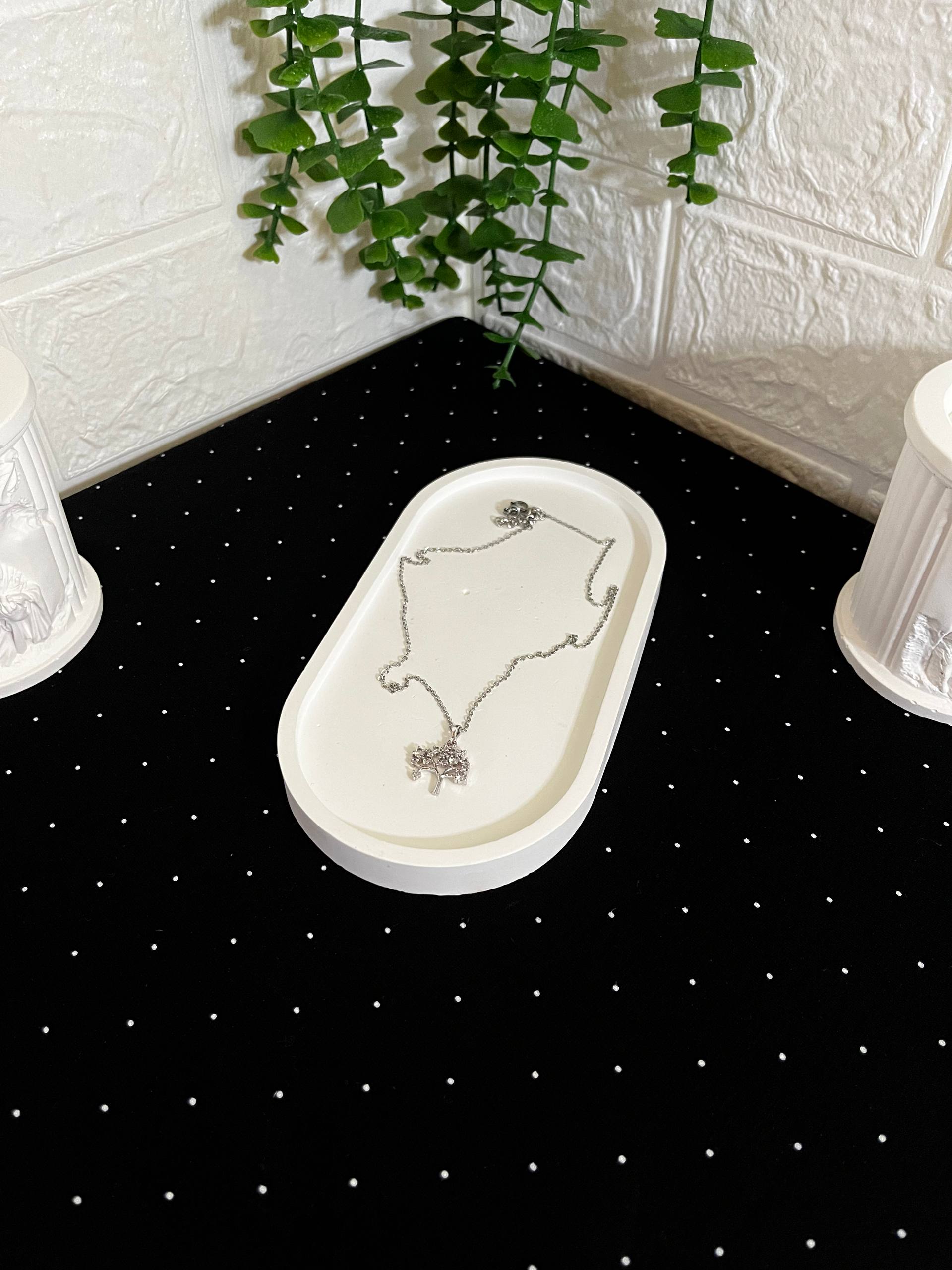 Yaşam Ağacı Çelik Zirkon Kolye Silver - Görsel 2