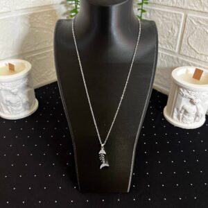 Balık Zirkon Kolye Çelik Silver