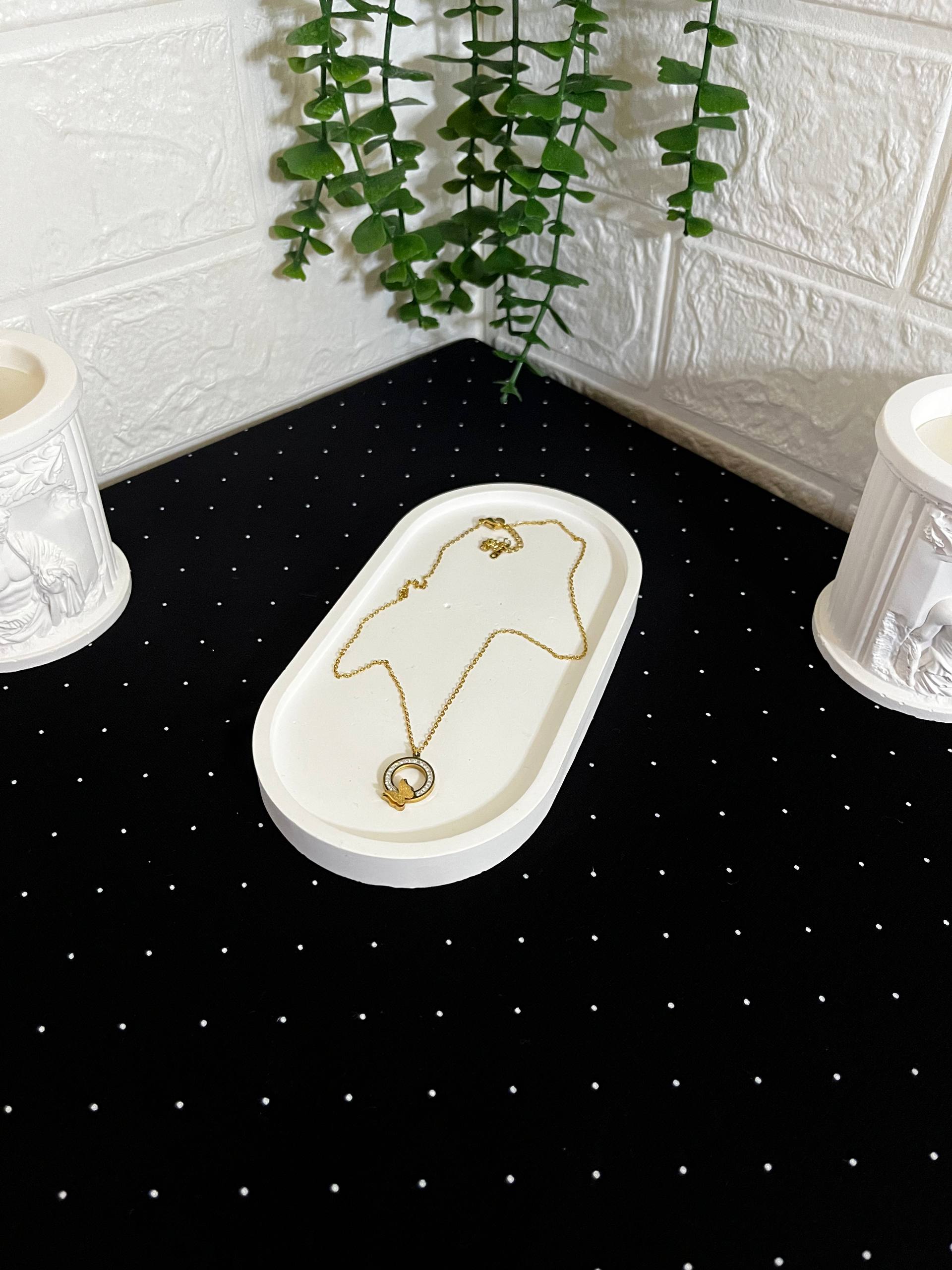 Kelebek Model Çelik Kolye Gold-2 - Görsel 2