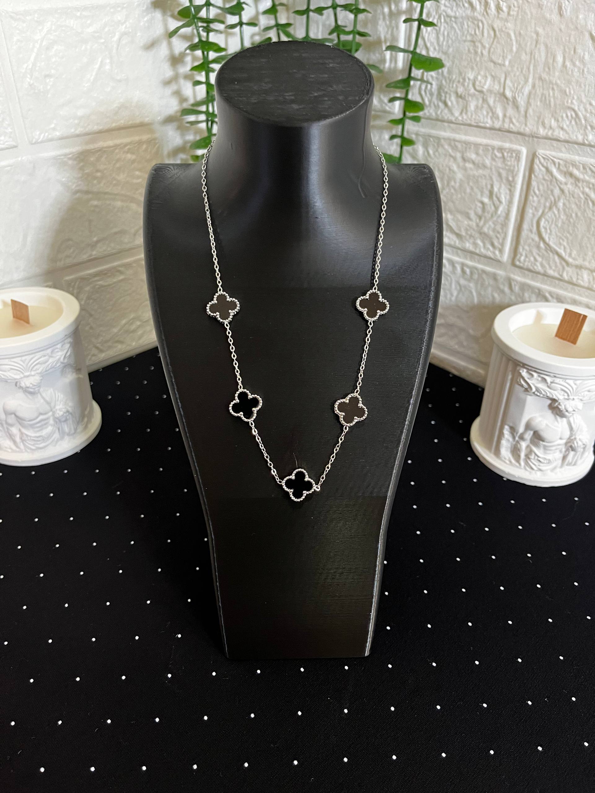 Yonca Model Çelik Kolye Silver-6