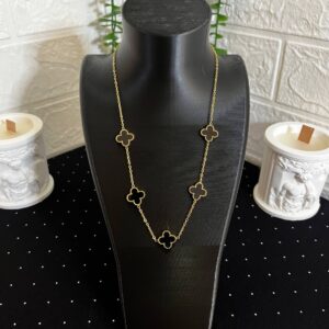 Yonca Model Çelik Kolye Gold-2