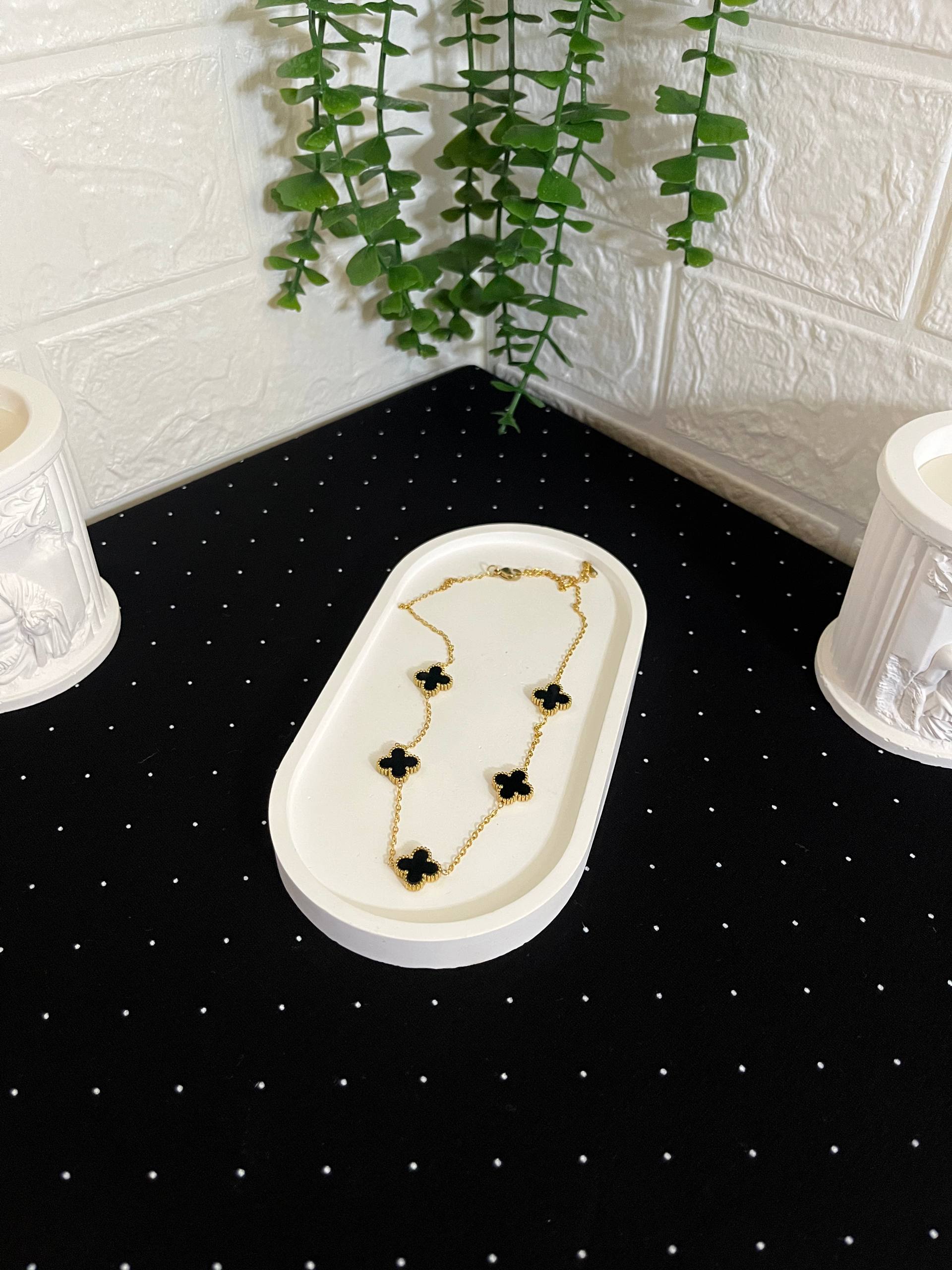 Yonca Model Çelik Kolye Gold-2 - Görsel 2