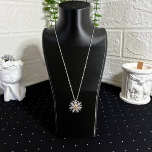 Papatyalı Çelik Kolye Silver